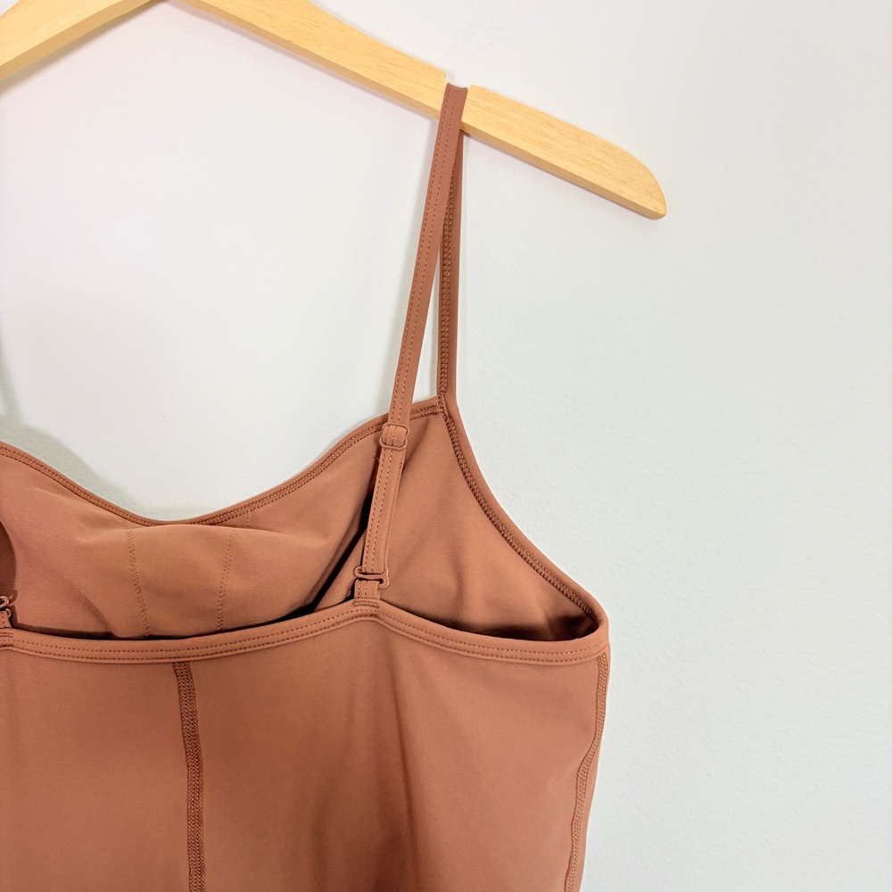 Old Navy Active Powersoft 7/8 Go-Dry Cami Bodysuit Jumpsuit Brown Large Womens - Picture 6 of 9